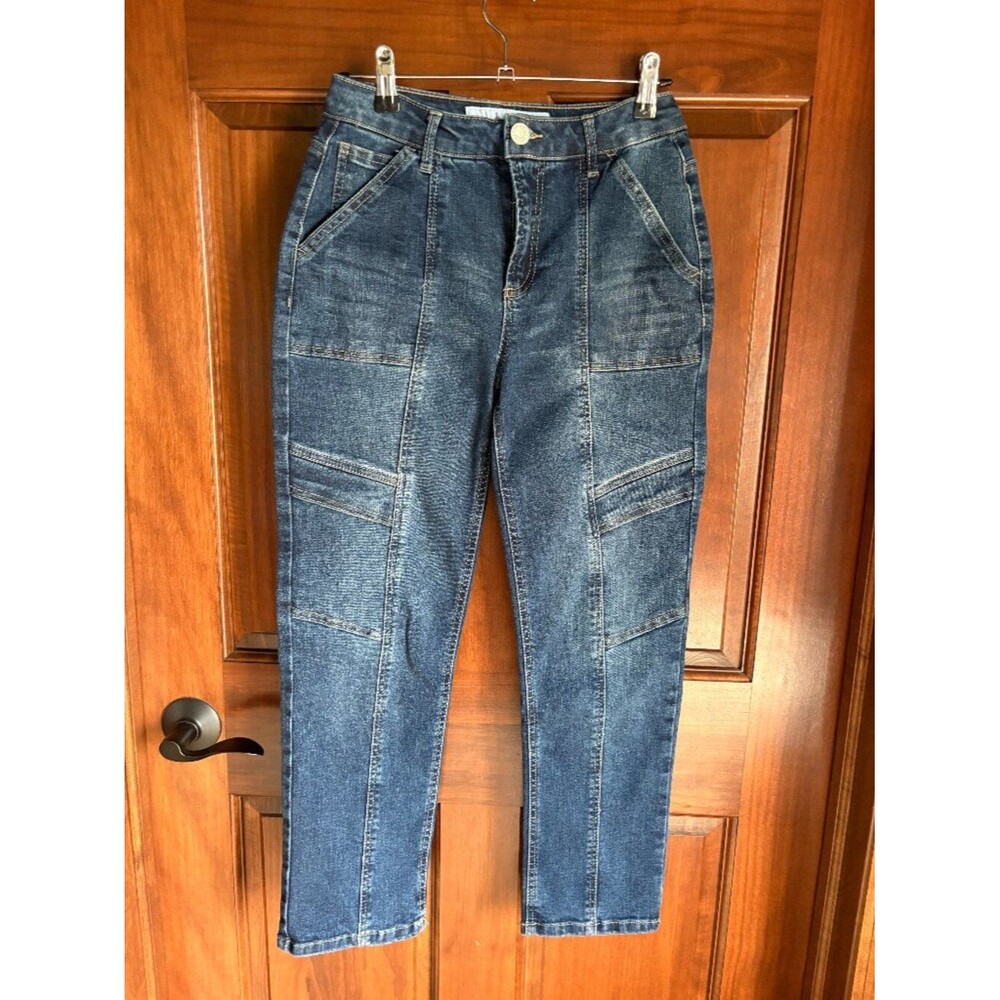Indigo Rein High Rise Straight Leg Utility Cropped Jeans- Women’s Size 3/25